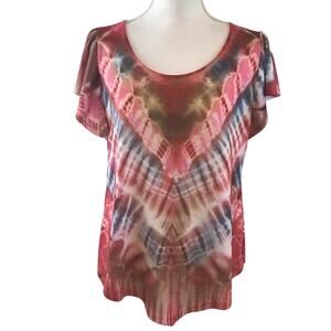 One World Live And Let Live Tie Dye Tee Size Petite Large
